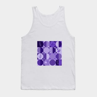 repeating geometry pattern, squares and circles, ornaments, violet color tones Tank Top